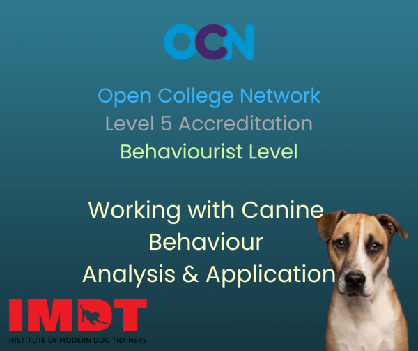 Completion of this Level 5 course results in the successful candidate being  listed as a Behaviourist on our directory and gaining permission to use the  IMDTB logo and title for all marketing